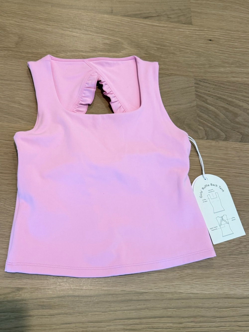 Target Blogilates Girls Pink Ruffle-Back Tank Top